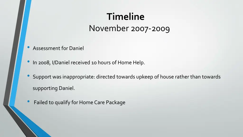timeline november 2007 2009