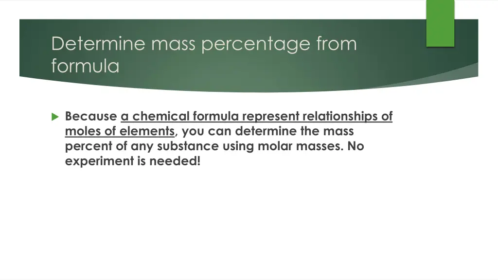 determine mass percentage from formula