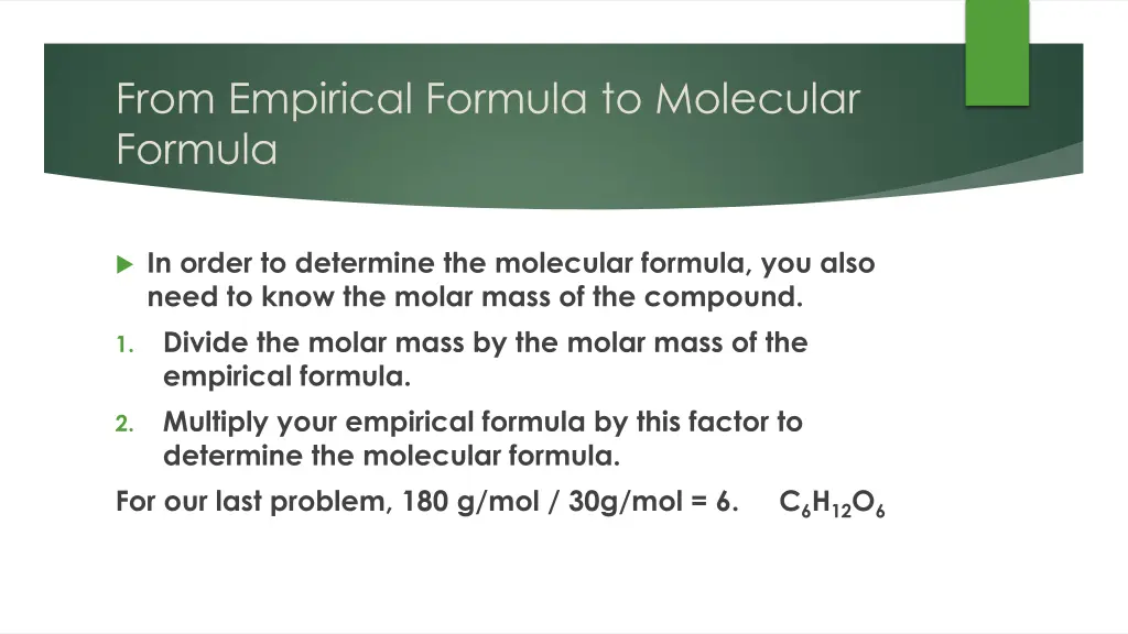 from empirical formula to molecular formula