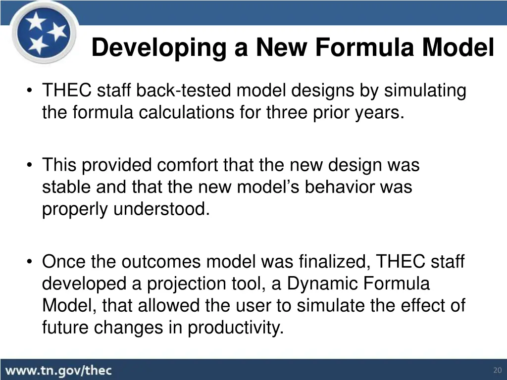developing a new formula model 4