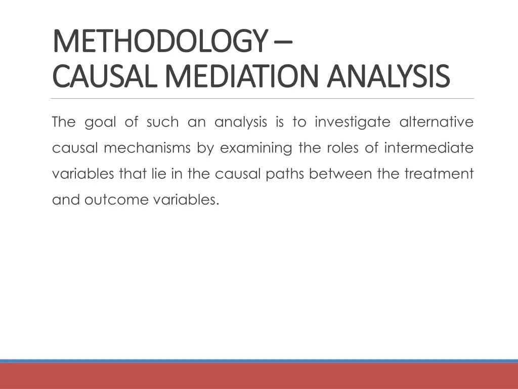methodology methodology causal mediation analysis