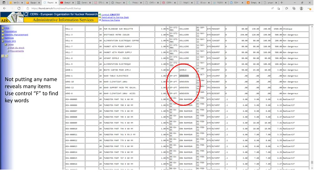 not putting any name reveals many items