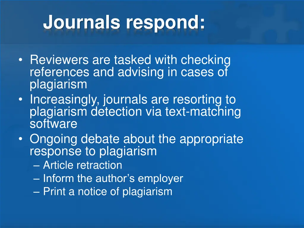 journals respond
