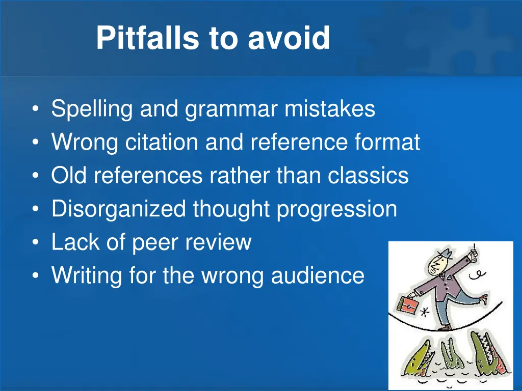 pitfalls to avoid