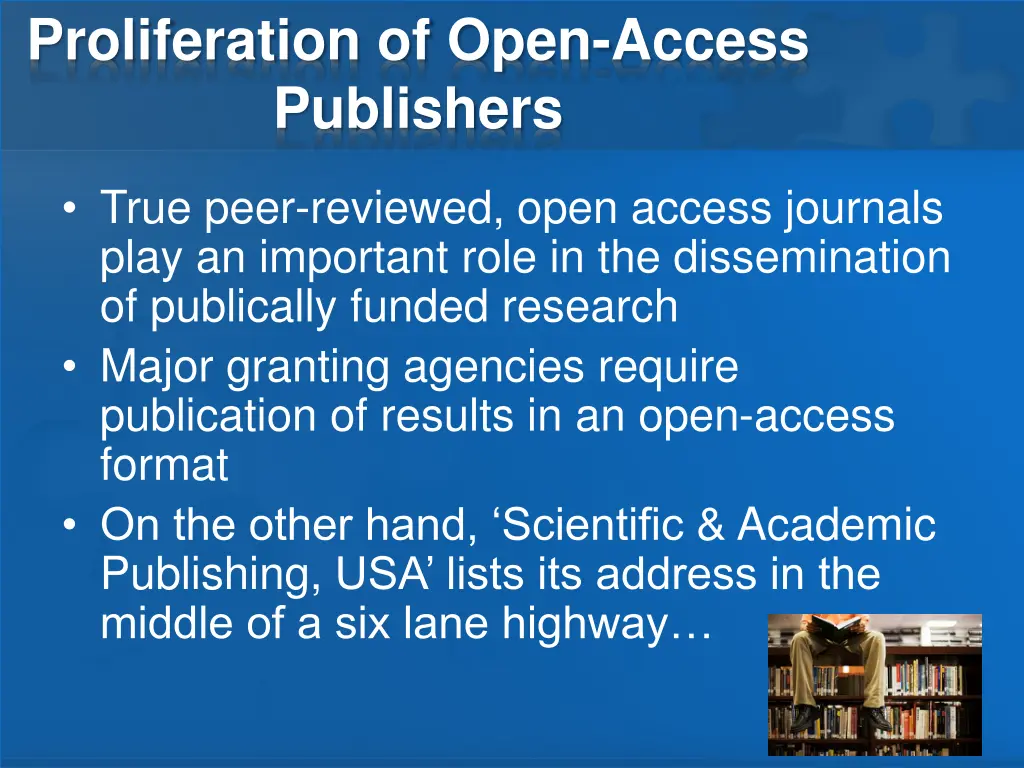 proliferation of open access publishers