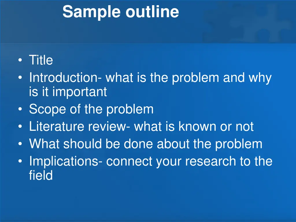 sample outline