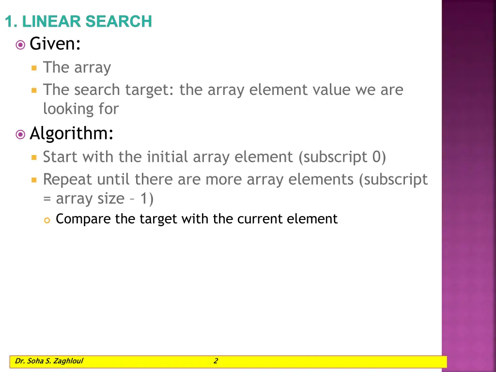 1 linear search
