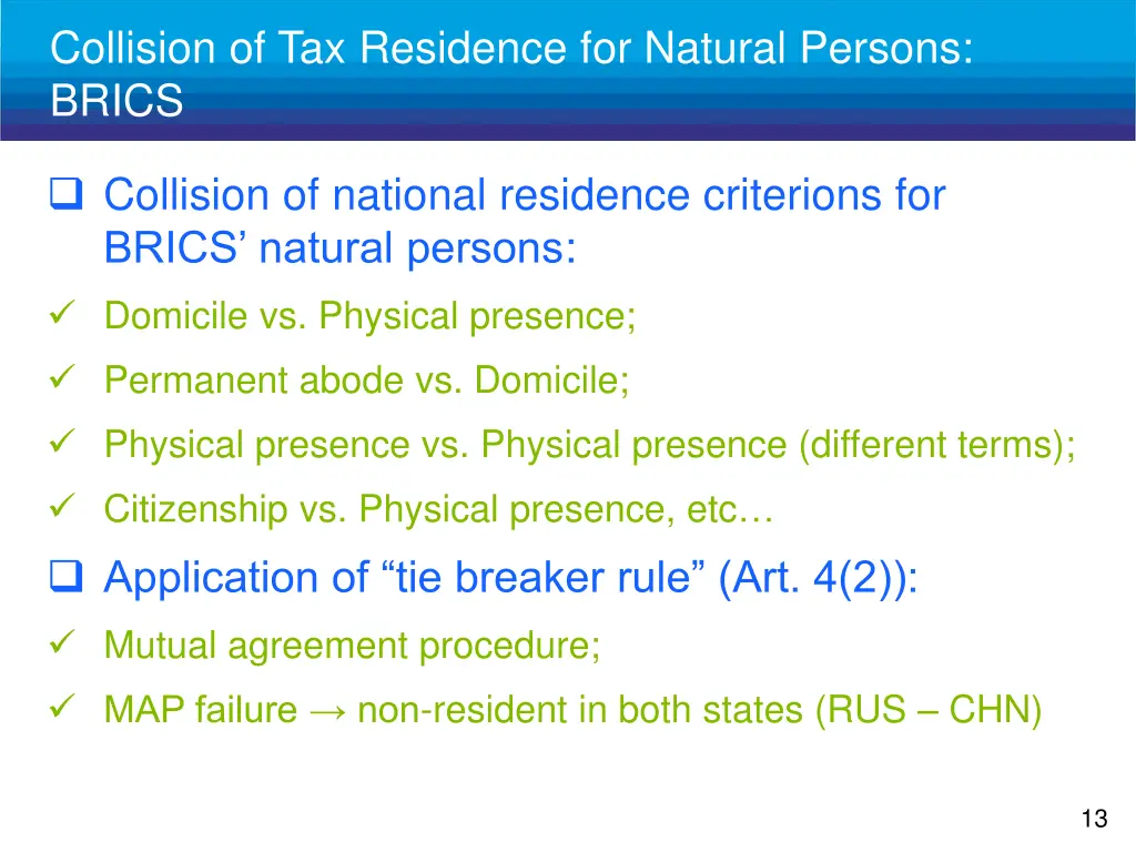 collision of tax residence for natural persons
