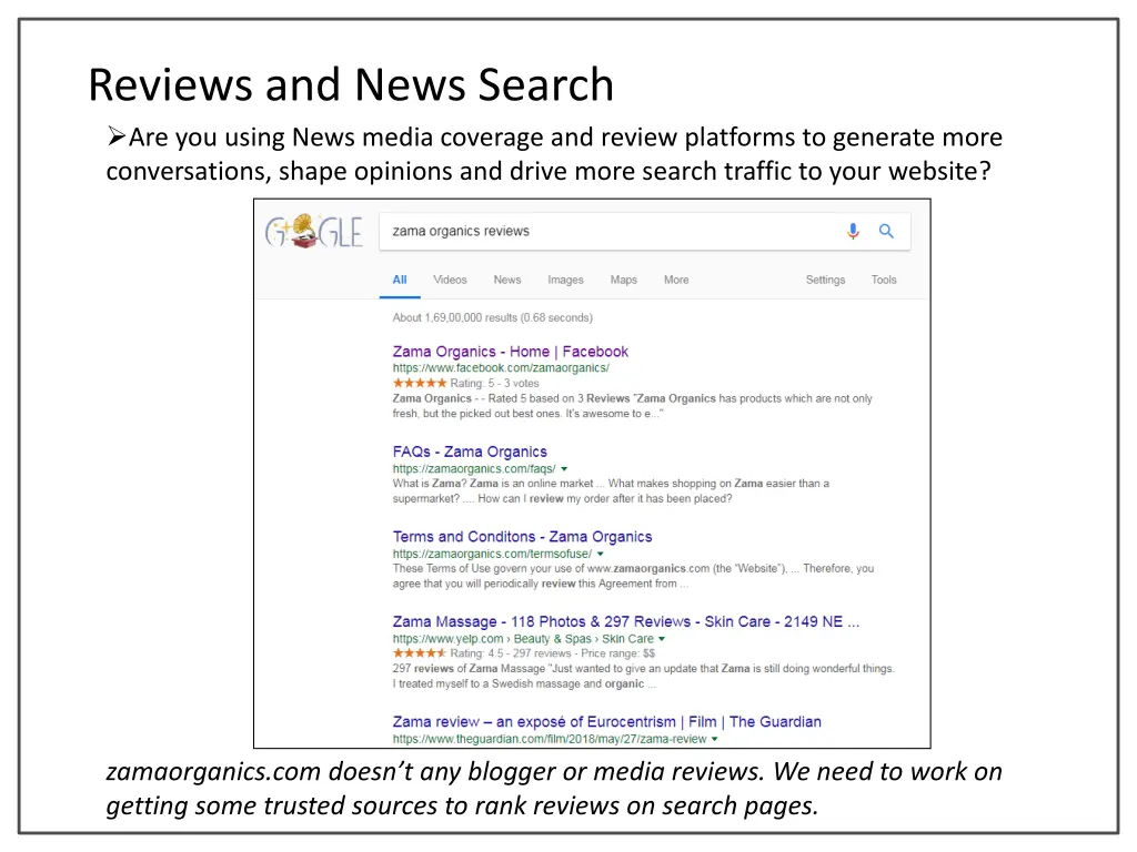 reviews and news search are you using news media