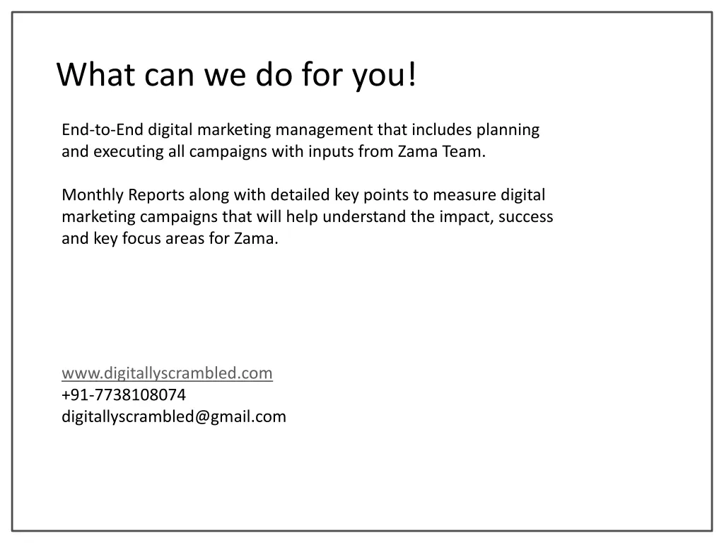 what can we do for you