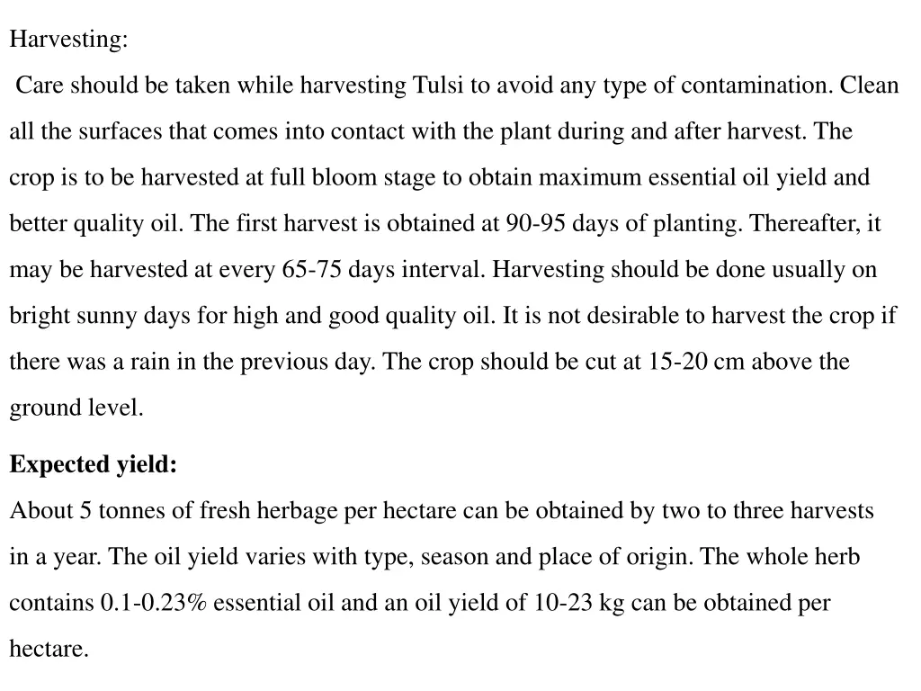 harvesting
