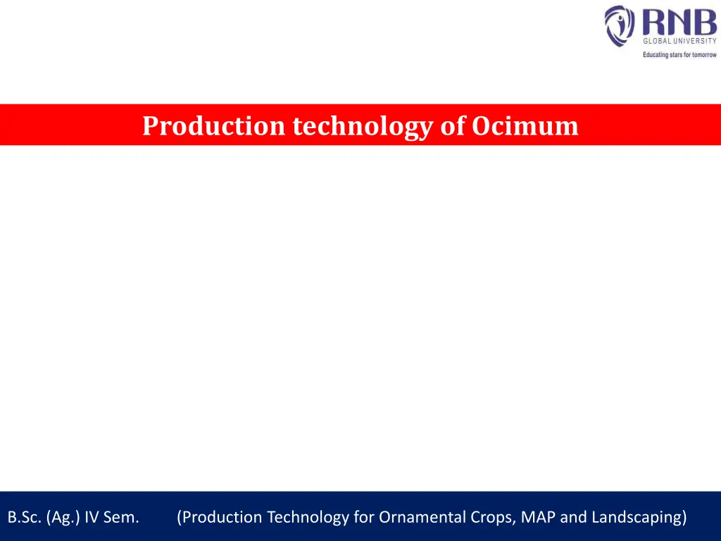 production technology of ocimum