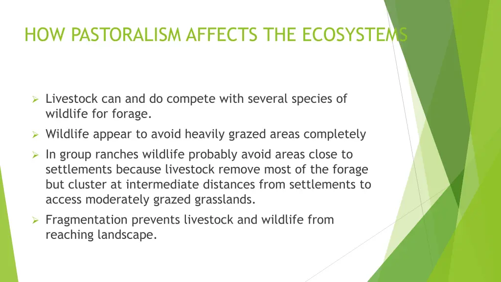 how pastoralism affects the ecosystems