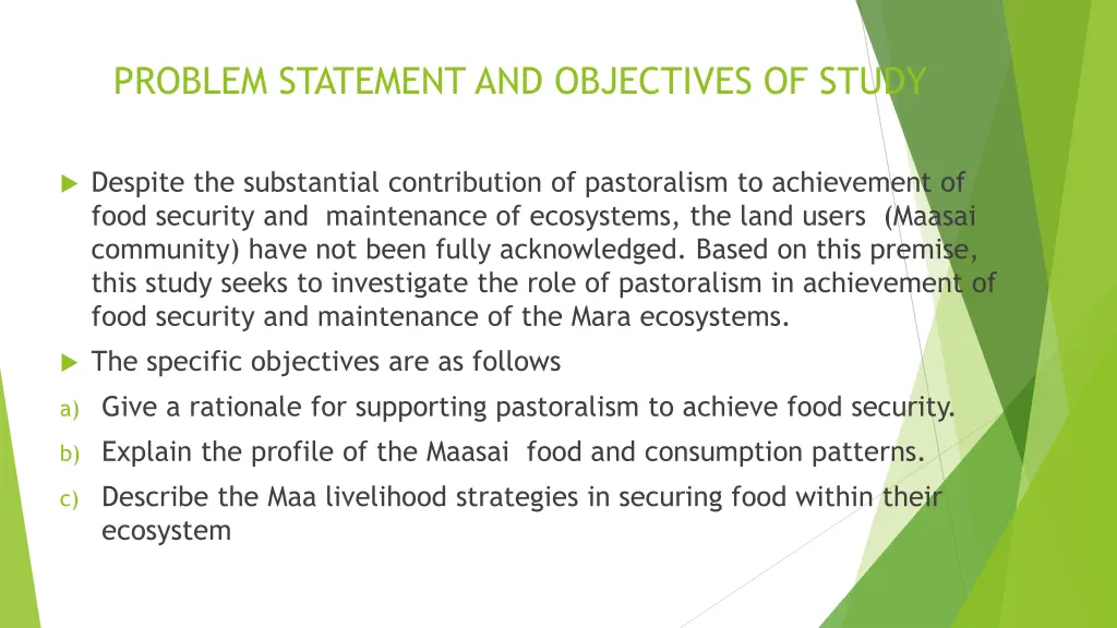 problem statement and objectives of study
