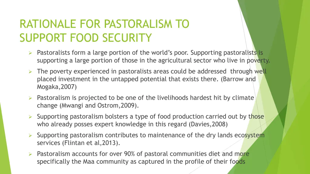 rationale for pastoralism to support food security