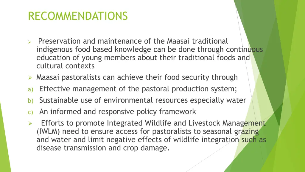 recommendations