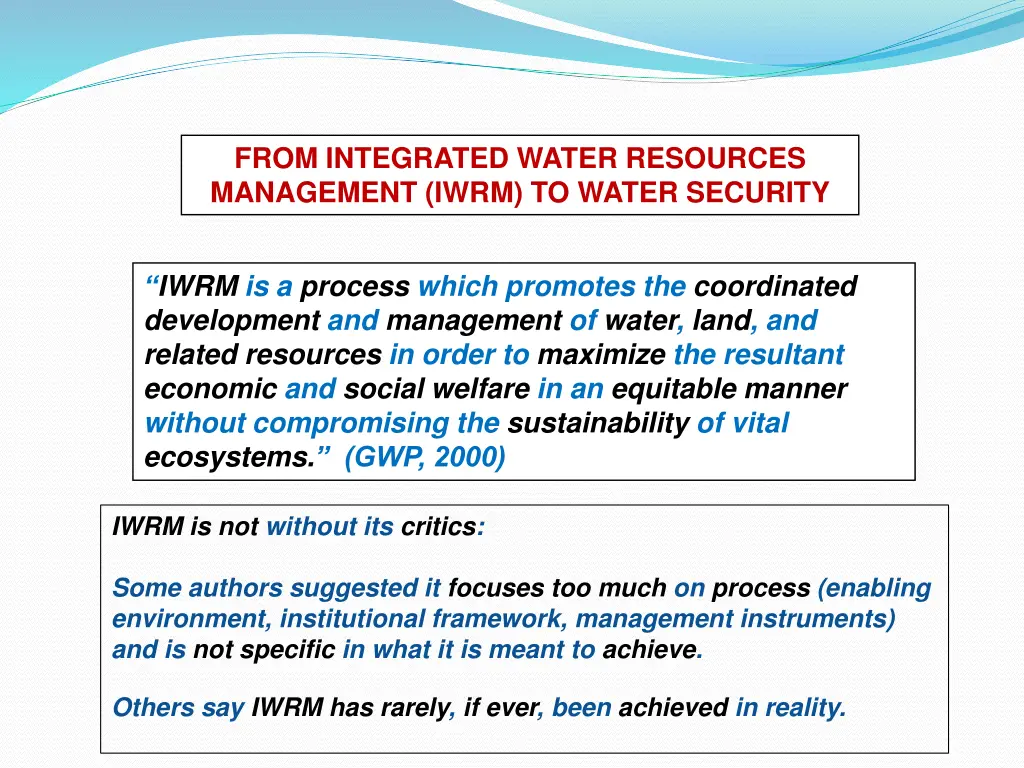 from integrated water resources management iwrm 1