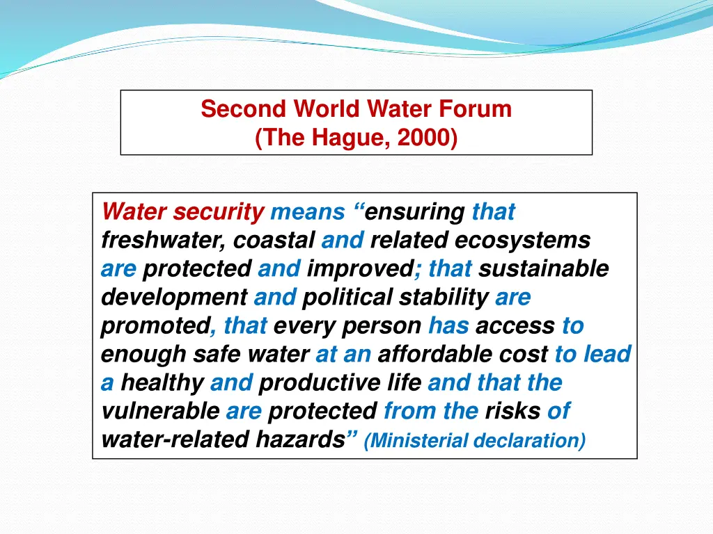 second world water forum the hague 2000 1