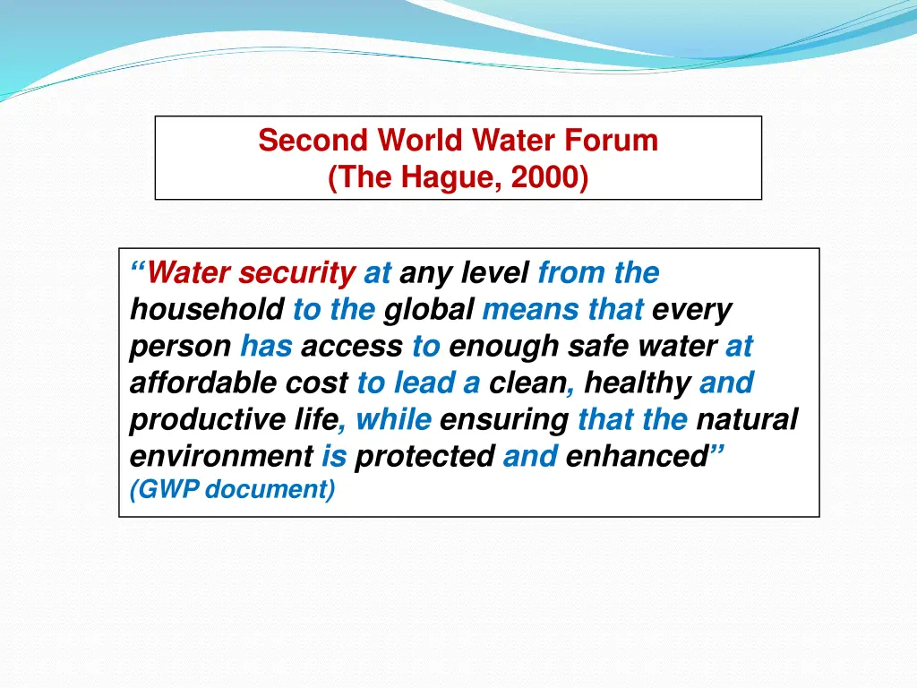 second world water forum the hague 2000
