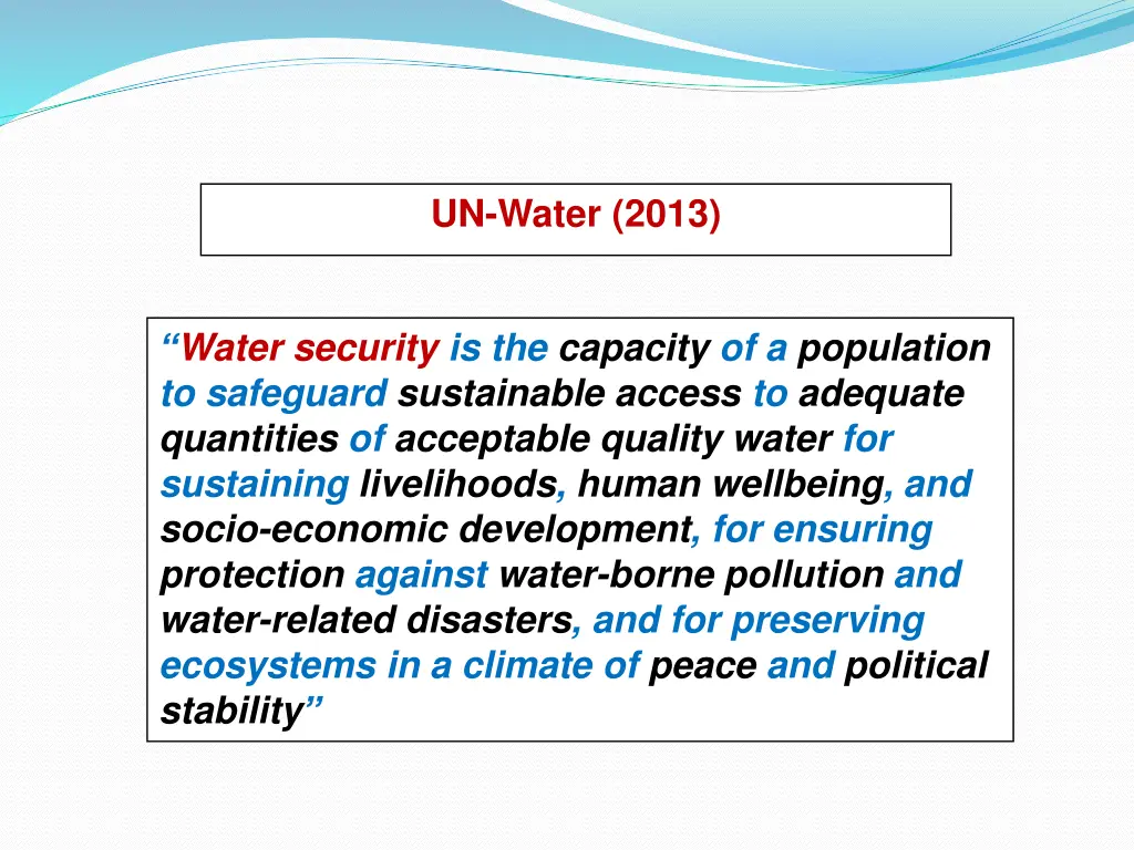 un water 2013