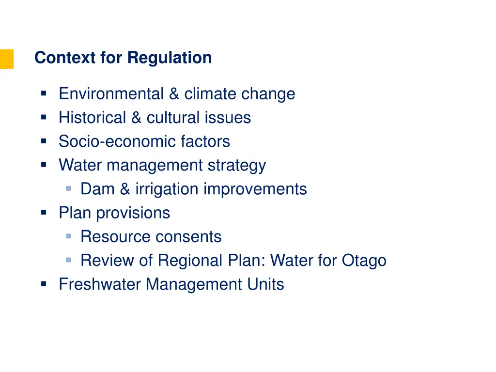 context for regulation