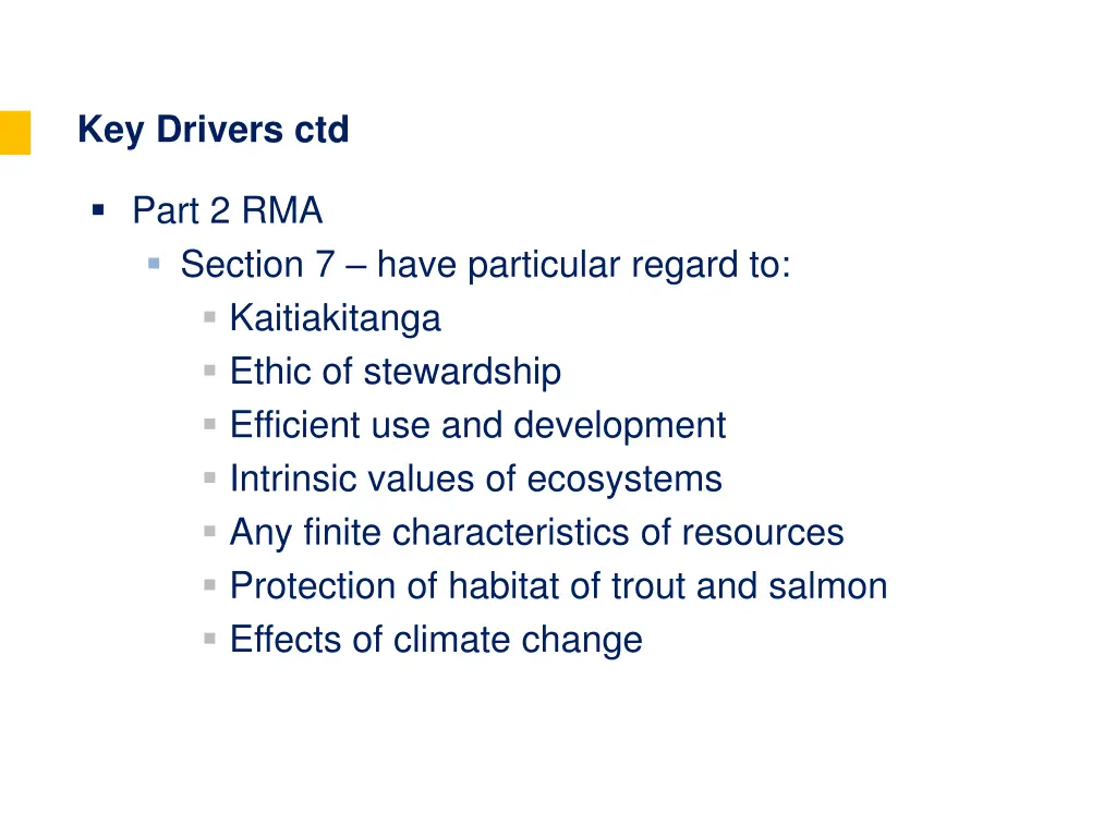 key drivers ctd