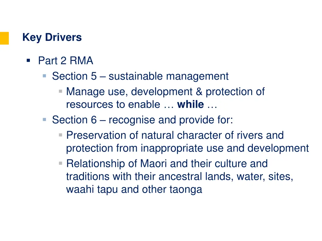 key drivers