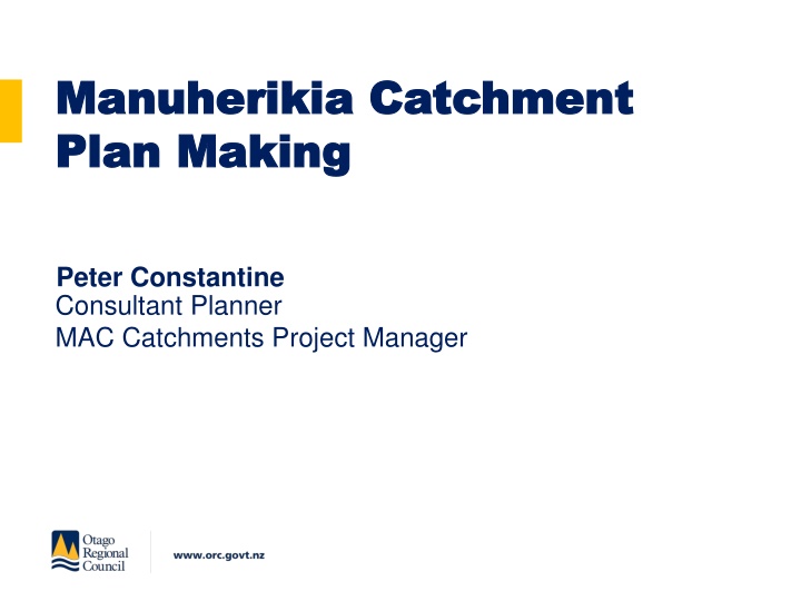 manuherikia manuherikia catchment plan making