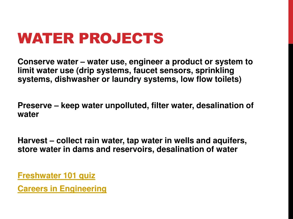 water projects