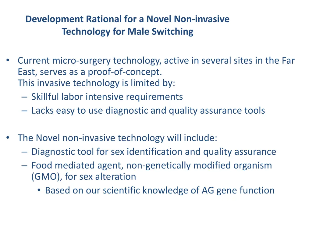 development rational for a novel non invasive
