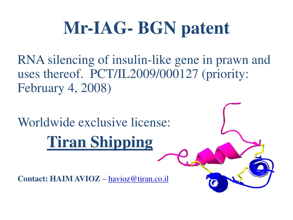 mr iag bgn patent