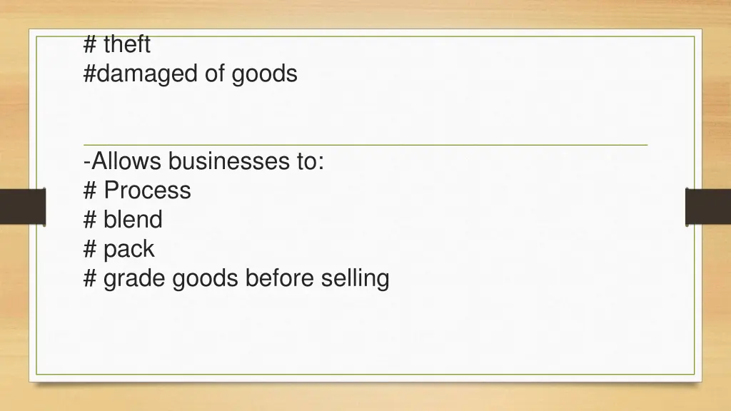 theft damaged of goods