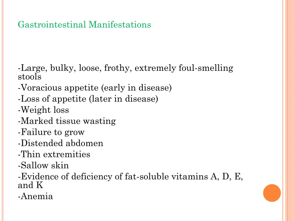 gastrointestinal manifestations