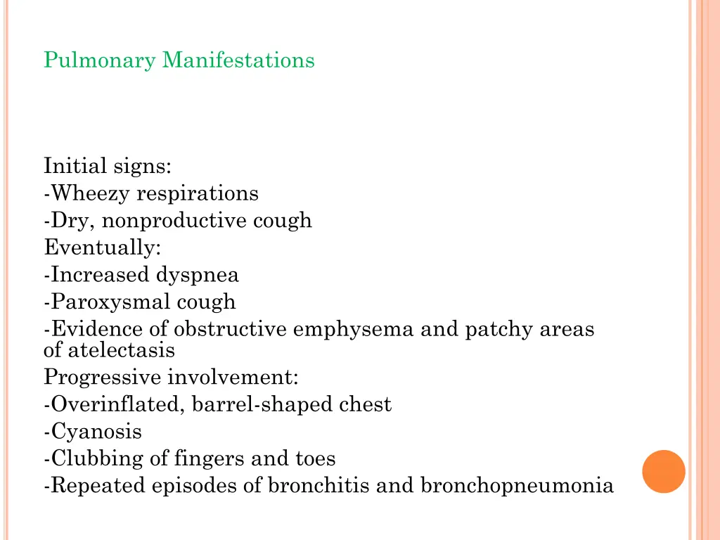 pulmonary manifestations