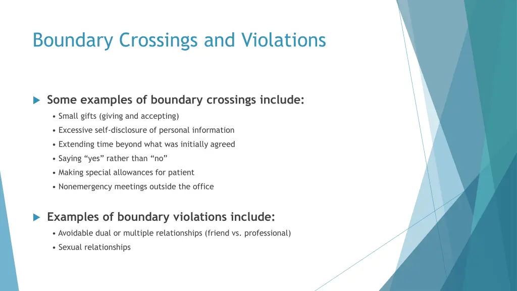 boundary crossings and violations
