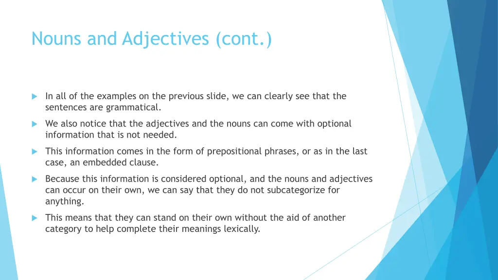nouns and adjectives cont