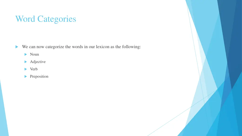 word categories