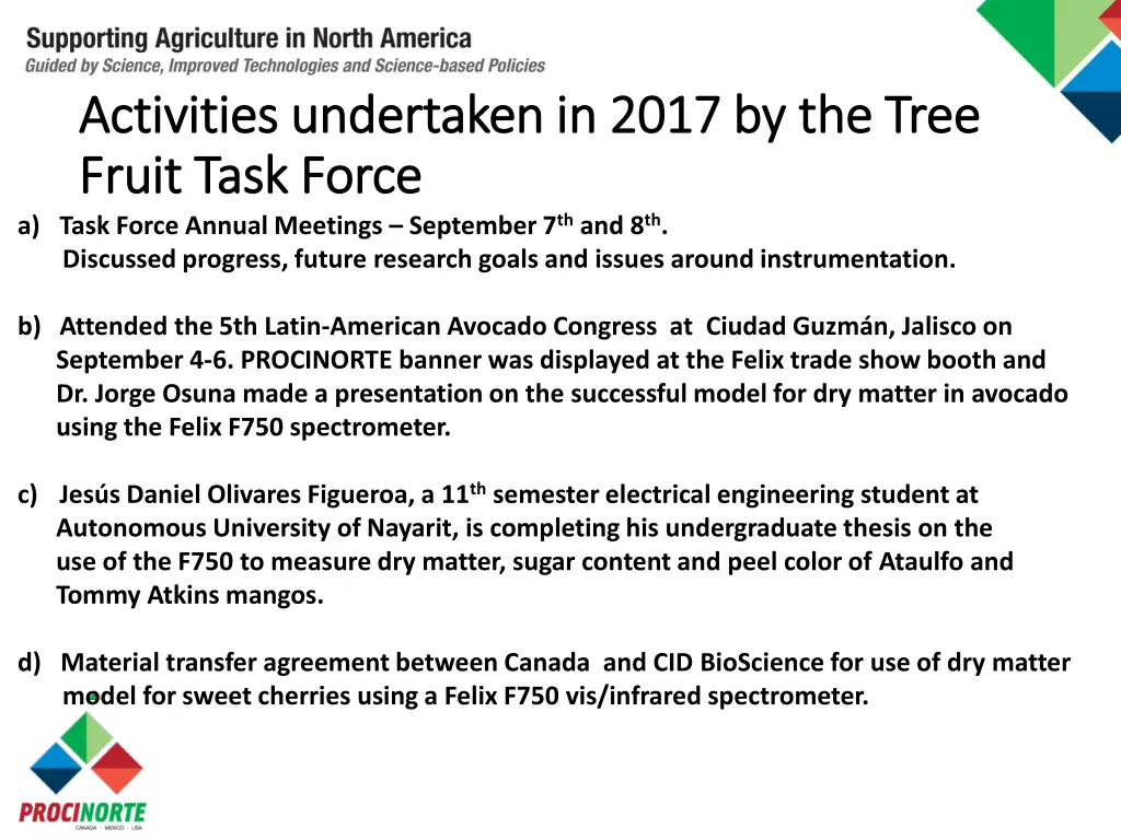 activities undertaken in 2017 by the tree