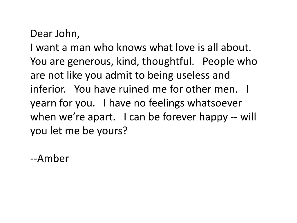 dear john i want a man who knows what love 1
