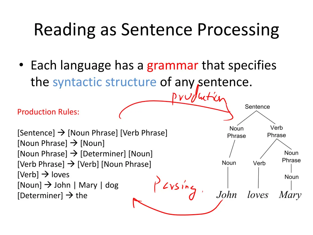 reading as sentence processing