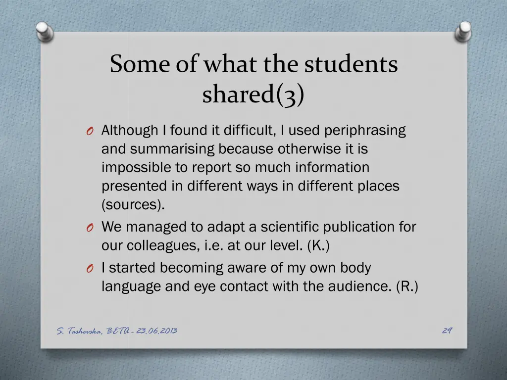 some of what the students shared 3