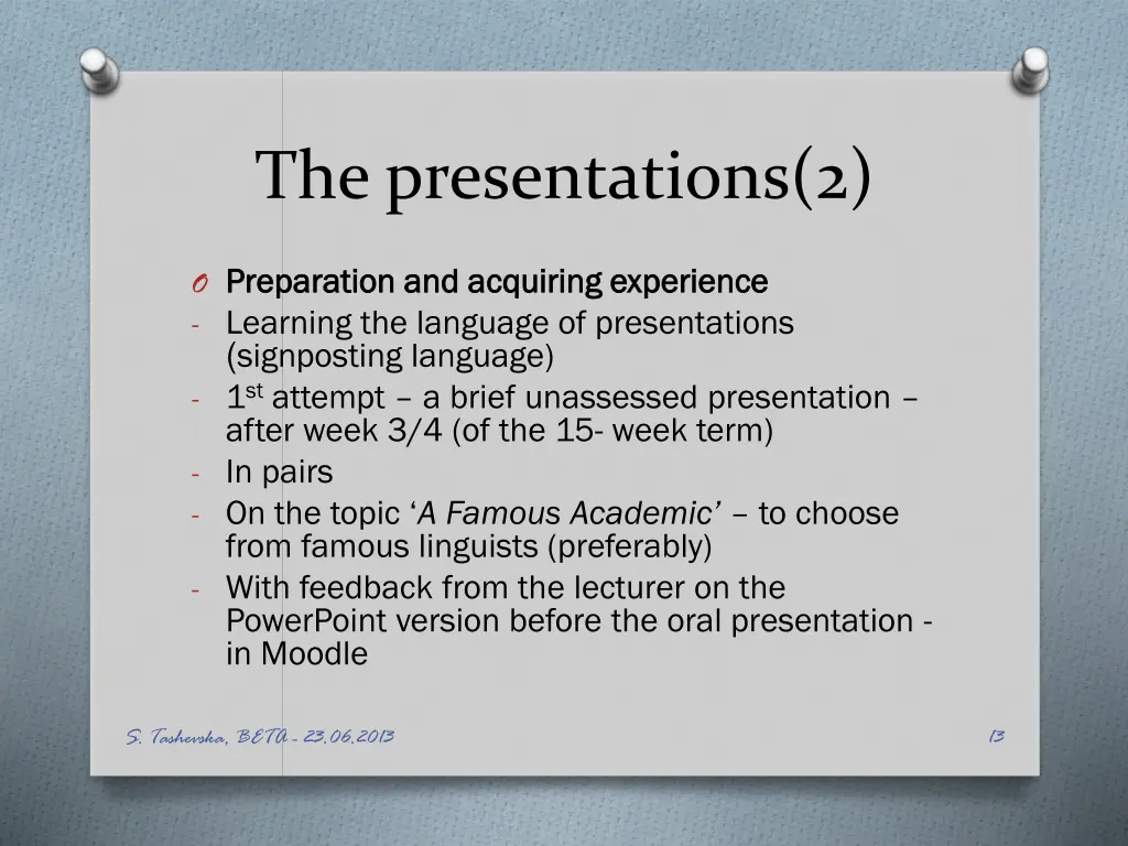 the presentations 2