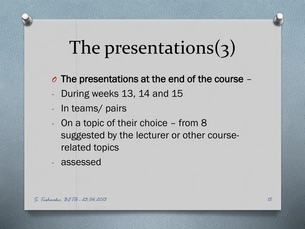 the presentations 3