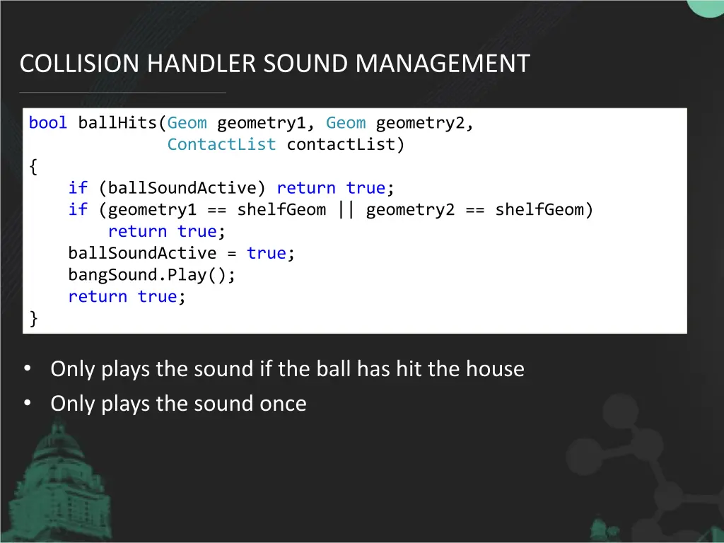 collision handler sound management
