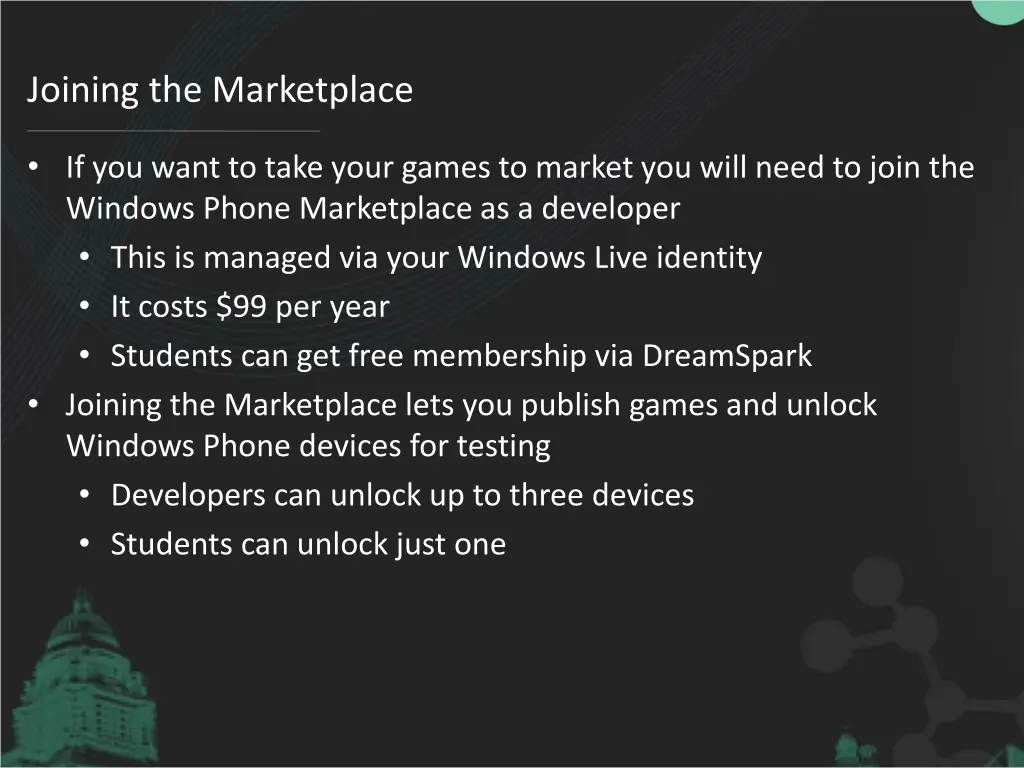 joining the marketplace