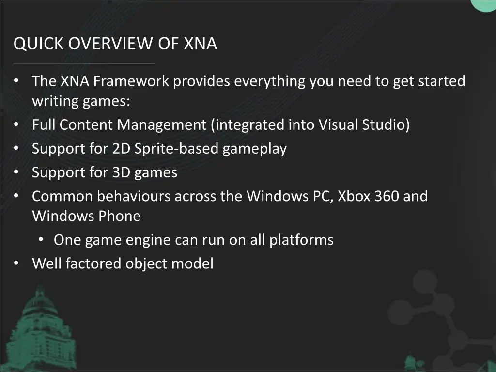 quick overview of xna
