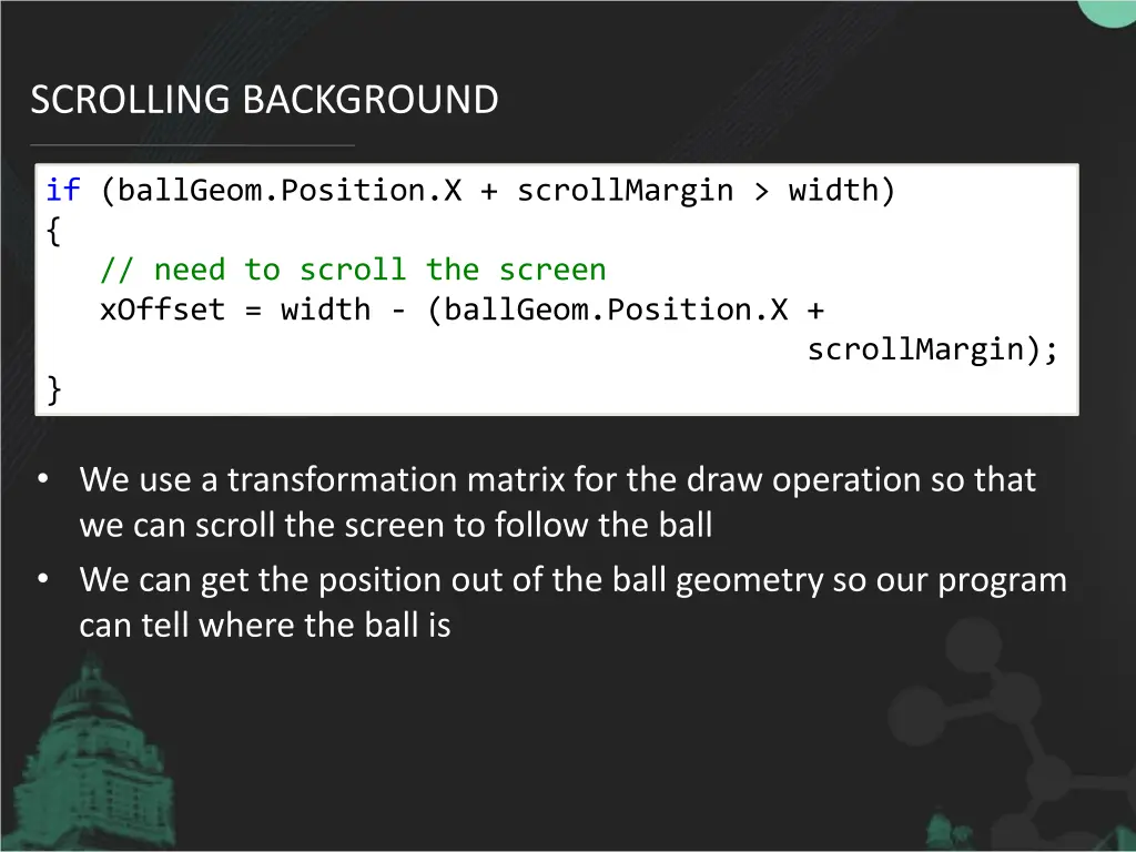 scrolling background