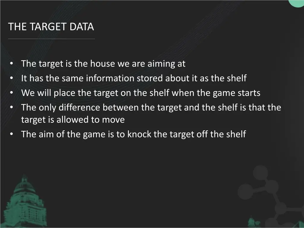 the target data