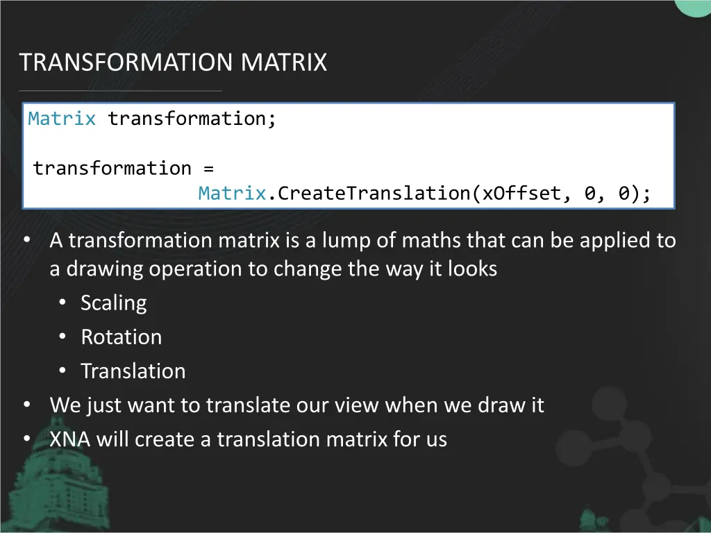 transformation matrix