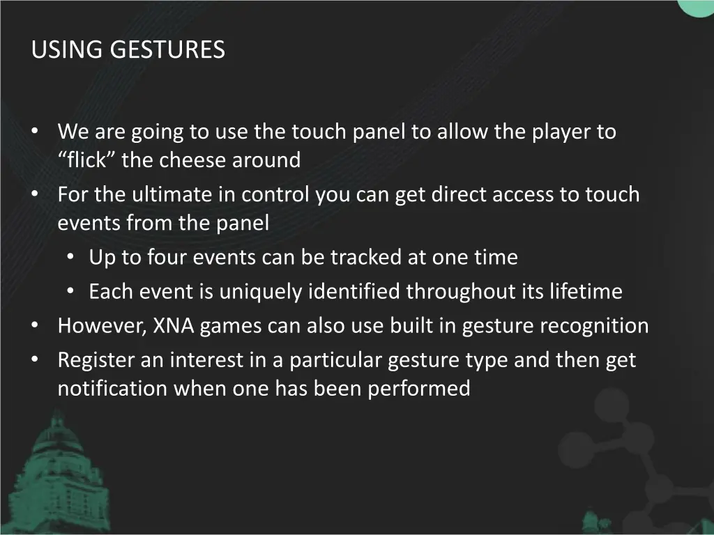using gestures